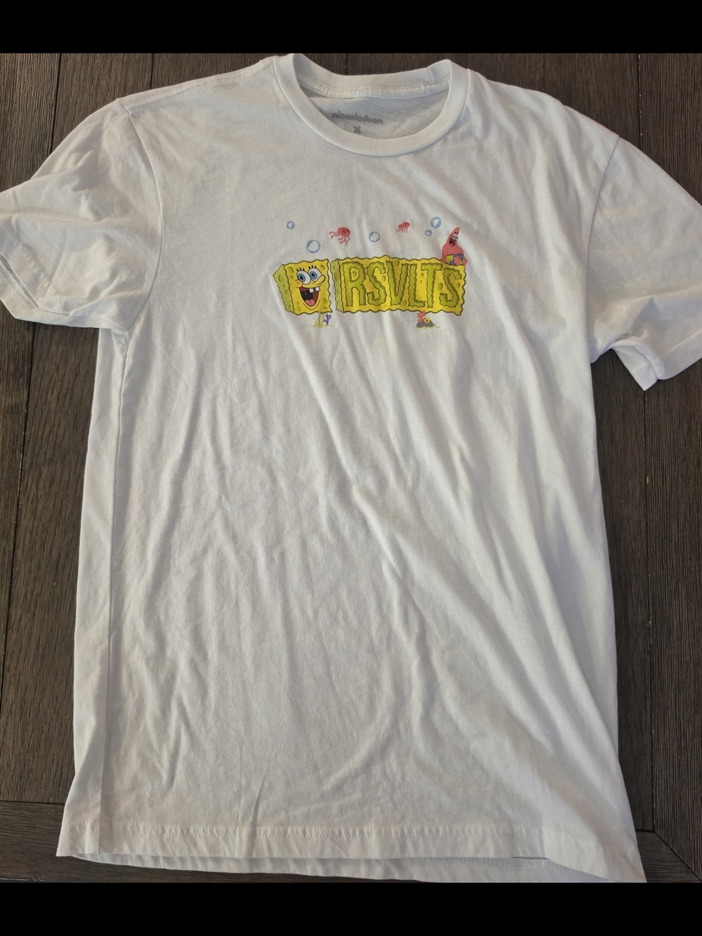 RSVLTS X Nickelodeon White Crewneck Tee with Subtle Printed Logo Size Small